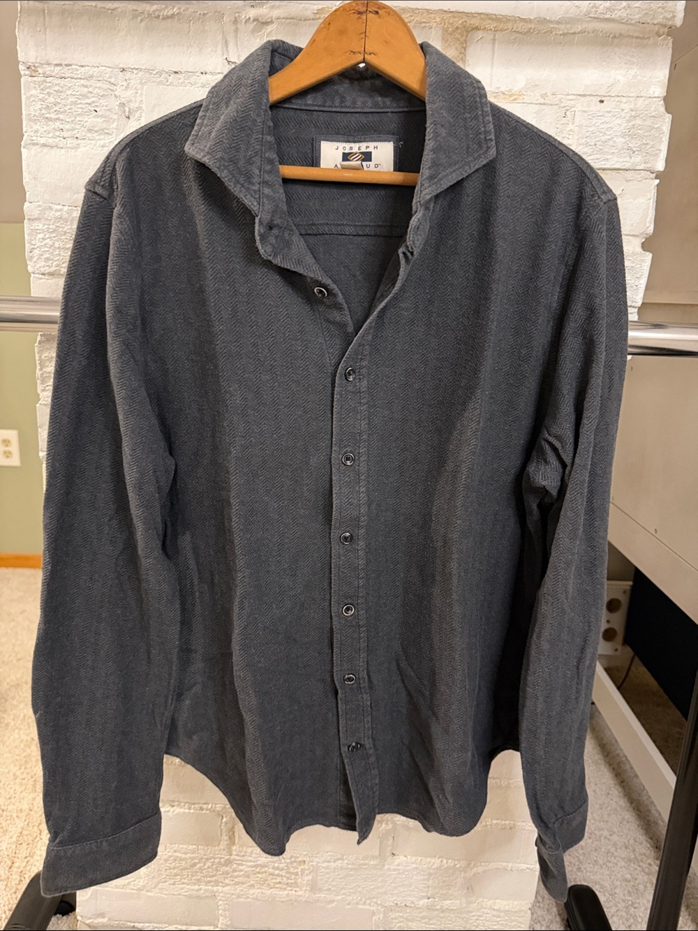 Joseph Abboud Men's Charcoal Button-Down Casual Shirt
